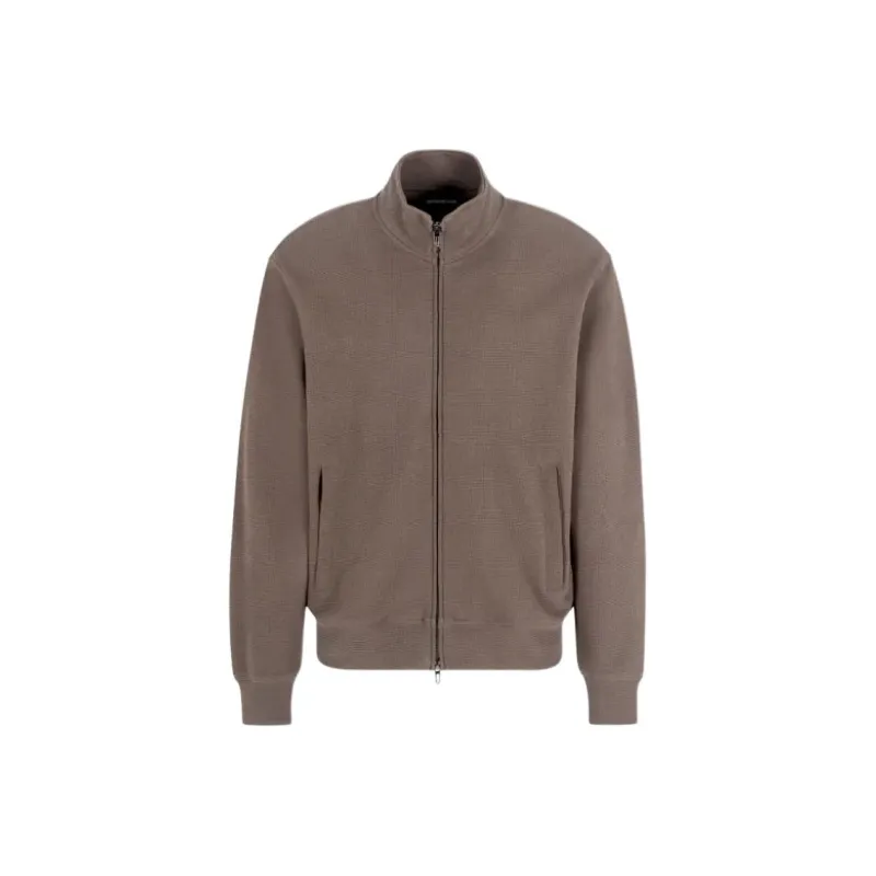 EMPORIO ARMANI Asv Travel Essentials Full zip Sweatshirt In Waffle Jersey-0