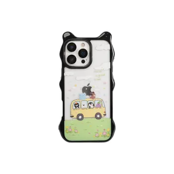 Wei Xin Acrylic Material Spring Outing Bus Doll Phone Cases Compatible With IPhone 16/15 Pro Max/Apple 13/14 Pro/Max