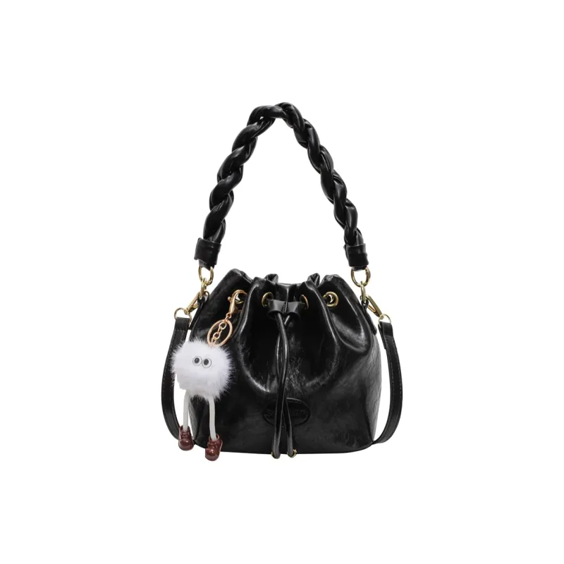 Yalu PU Shoulder Bag, Crossbody Bag, Handbag Regular Women's Black/Pink/Ecru/Silver-1