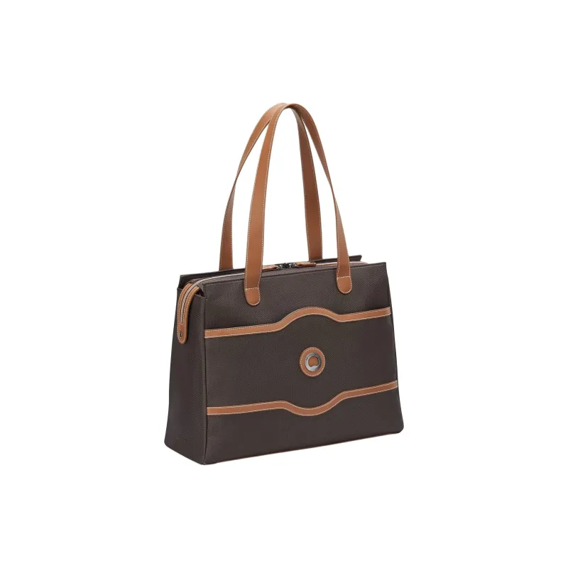 DELSEY Recycled Polyester Handbag, Shoulder Bag Unisex Brown-2