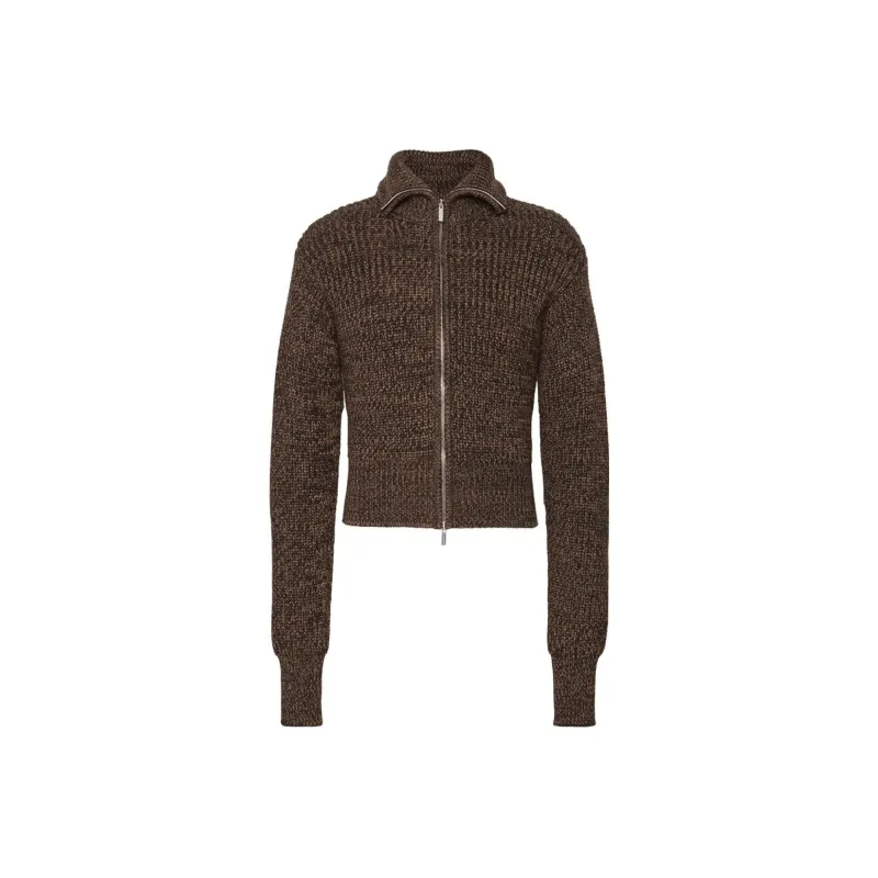 FERRAGAMO Mélange-effect Zipped Cardigan-0