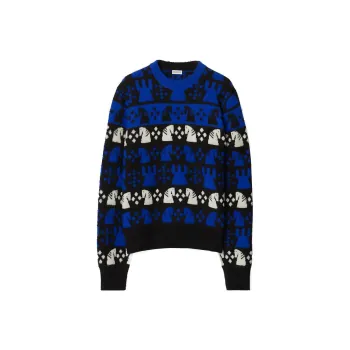 Burberry Chess Intarsia Knit Crewneck Jumper