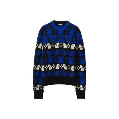 Burberry Chess Intarsia Knit Crewneck Jumper