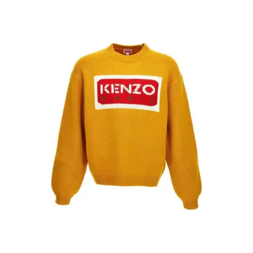 KENZO Logo Intarsia Knitted Crewneck Jumper