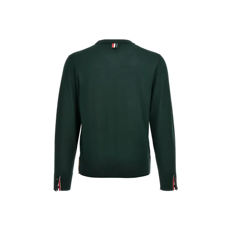 THOM BROWNE Rwb Stripe Detailed Crewneck Jumper-1