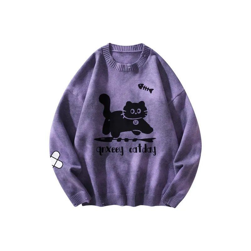Qnxeey Sweaters Unisex-16