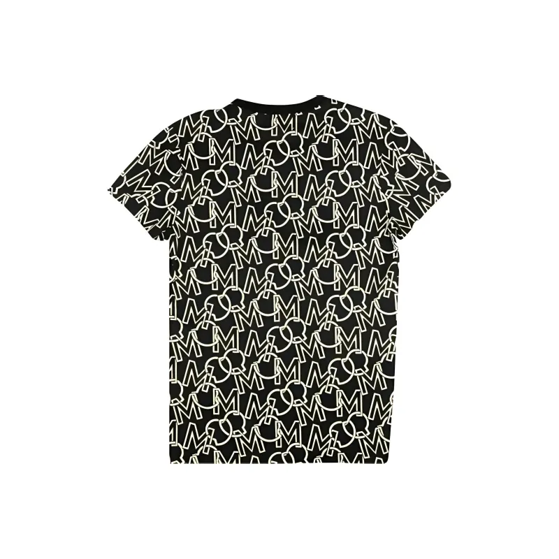 Moncler Allover Monogram Logo Short Sleeve T Shirt 'Black'-1