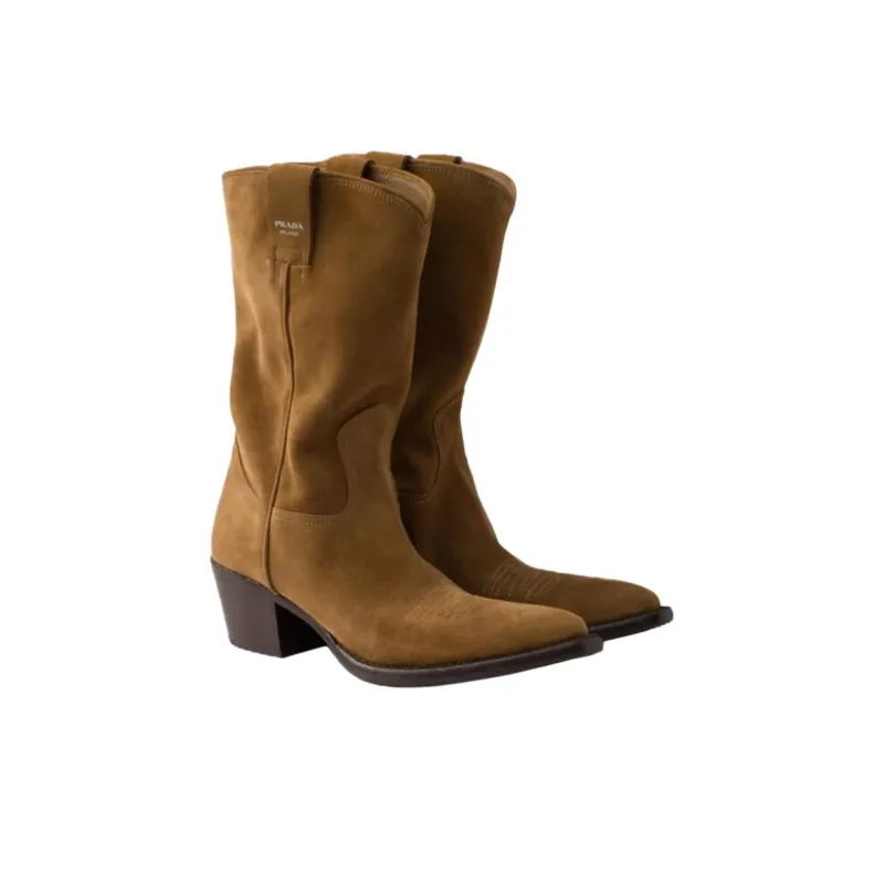 PRADA Ankle Boots 4.5cm Women's Brown-2