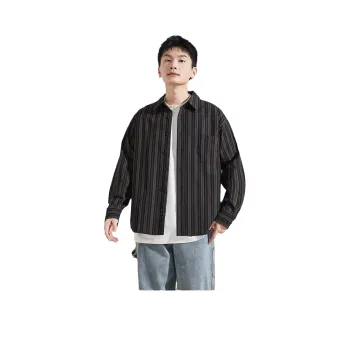 Tonlion Long Sleeved Shirts Men's Khaki Adjust