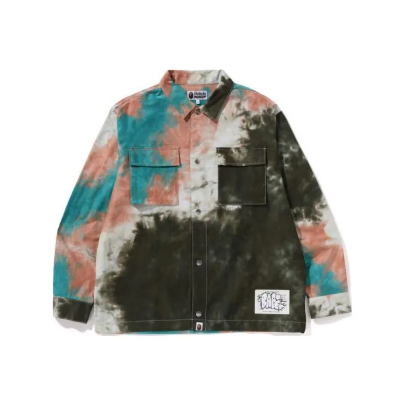 Bape Tie Dye Relaxed Fit Cpo Shirt-0