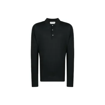 JOHN SMEDLEY Long Sleeved Knitted Polo Shirt