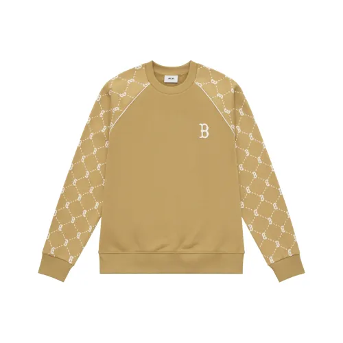MLB MONOGRAM Collection Boston Red Sox 24FW Crew Neck American Sweatshirt Unisex Camel
