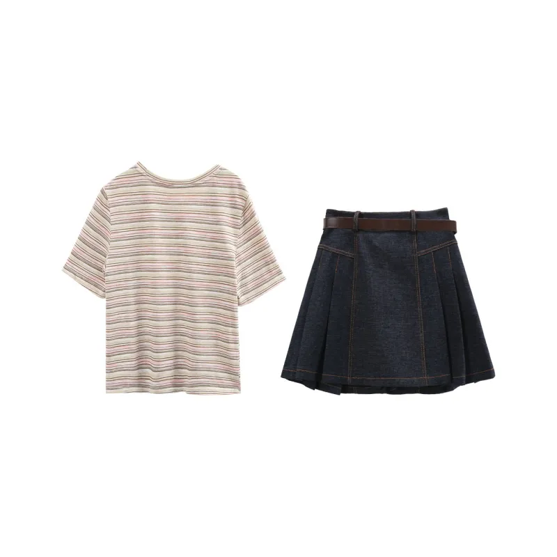 A Paradise For Awakening Skirt Set Women's Denim Blue-1