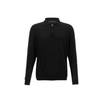 KITON Zipped Knitted Polo Shirt