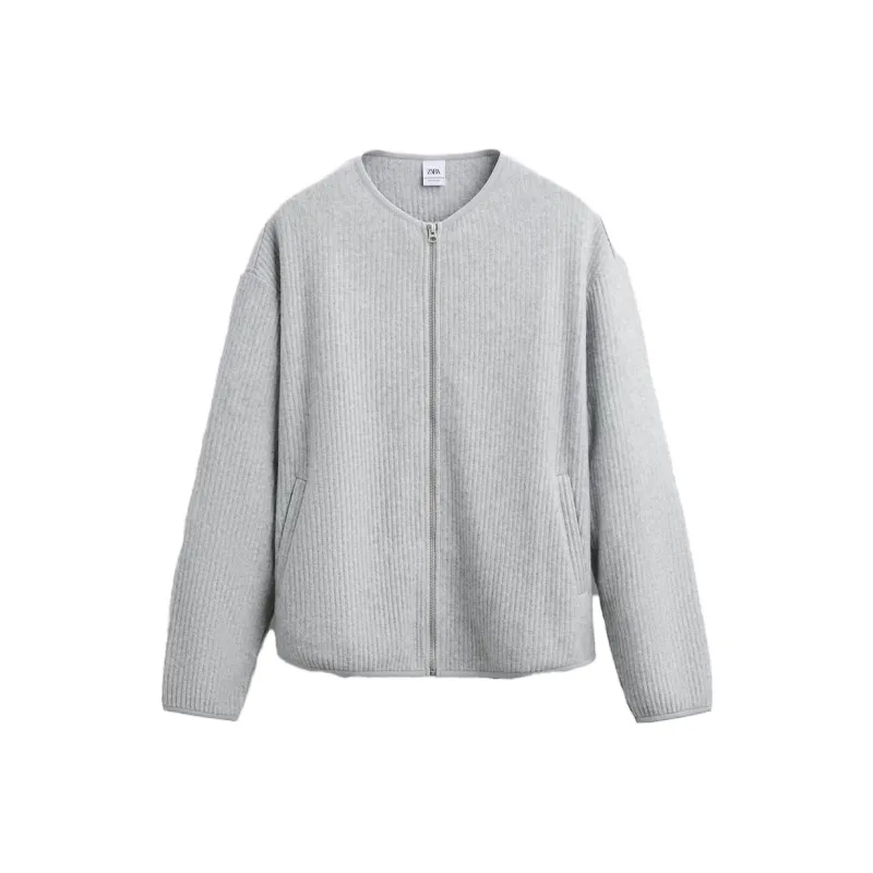 ZARA Knitwear Men Zebra Print Gray-0