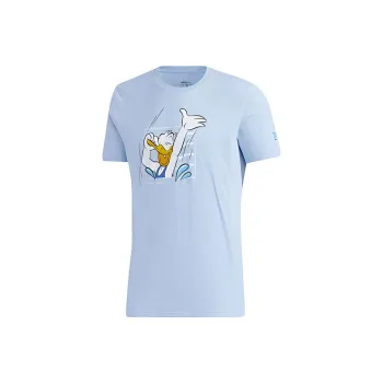 Adidas Neo Straight T Shirt Unisex Pink Blue