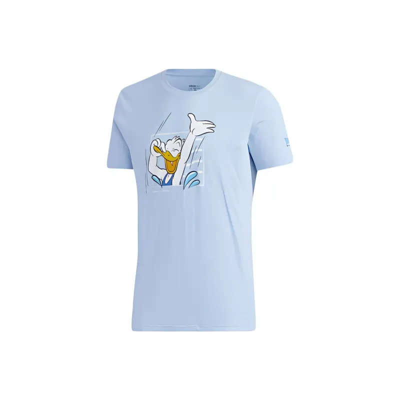 Adidas Neo Straight T Shirt Unisex Pink Blue-0