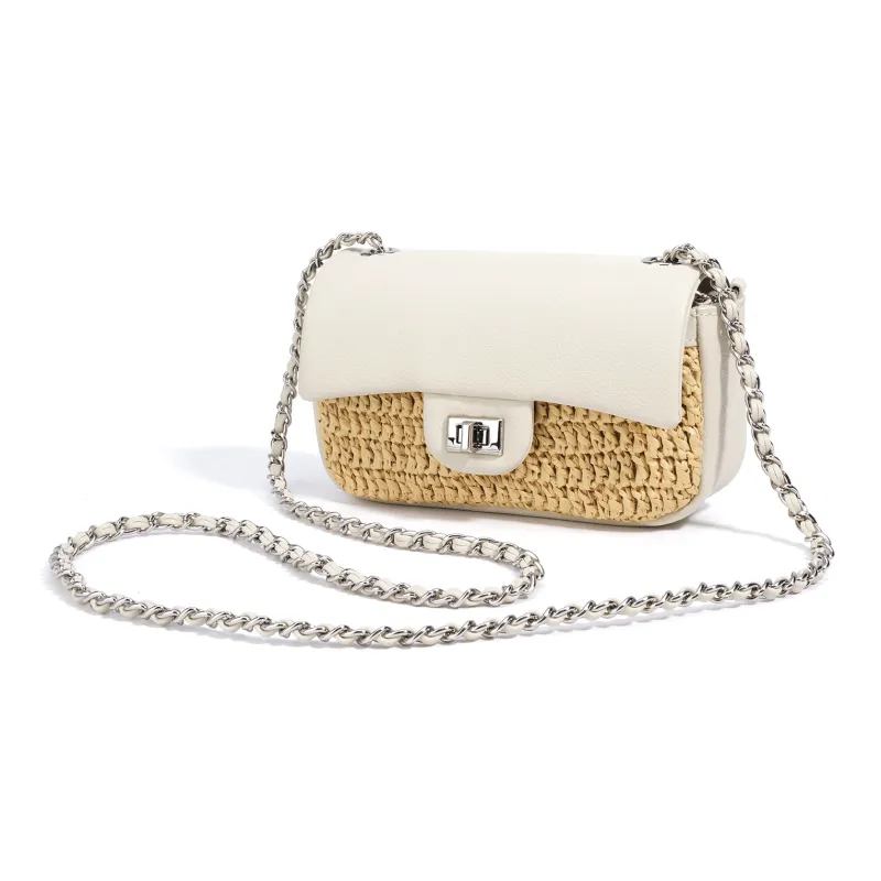 COURONNE PP Grass Composite Cow Leather Crossbody Handbag Women's Multicolor-3