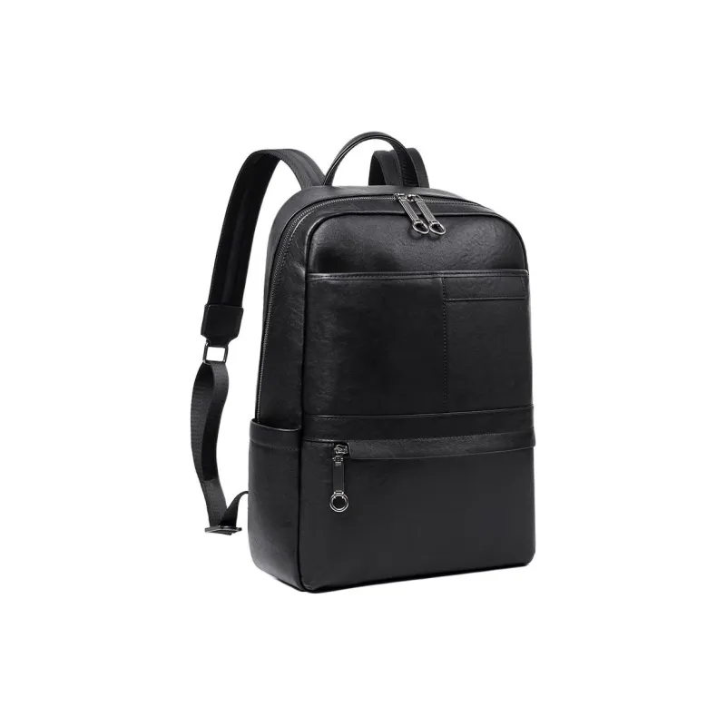 VIHUS Cow Leather Backpack Men's Black-2