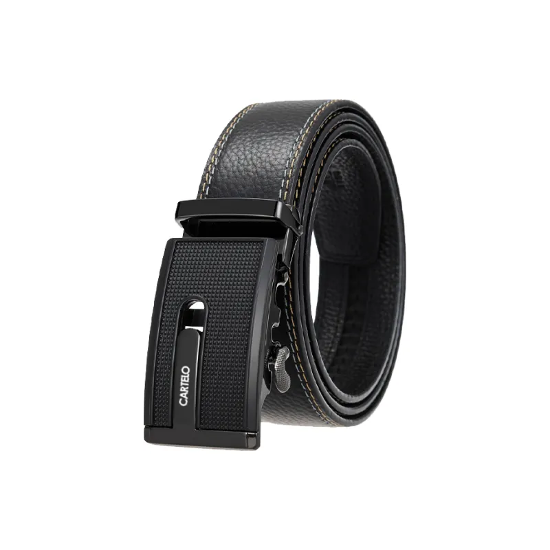 CARTELO Top Grain Cow Leather Belts Men's Width 3.5CM-0