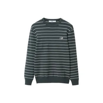 HLA Knitwear Men Dark Gray Stripes B7