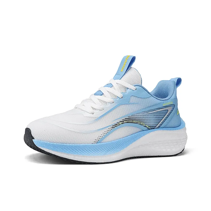 Warrior Abrasion Resistant Slip Resistant Low Top Physical Fitness Test Physical Exam Running Shoes Men's White Blue-1