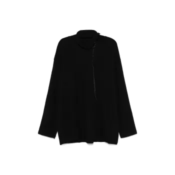 Yohji Yamamoto Whipstitch-Trim Fine Knit Jumper