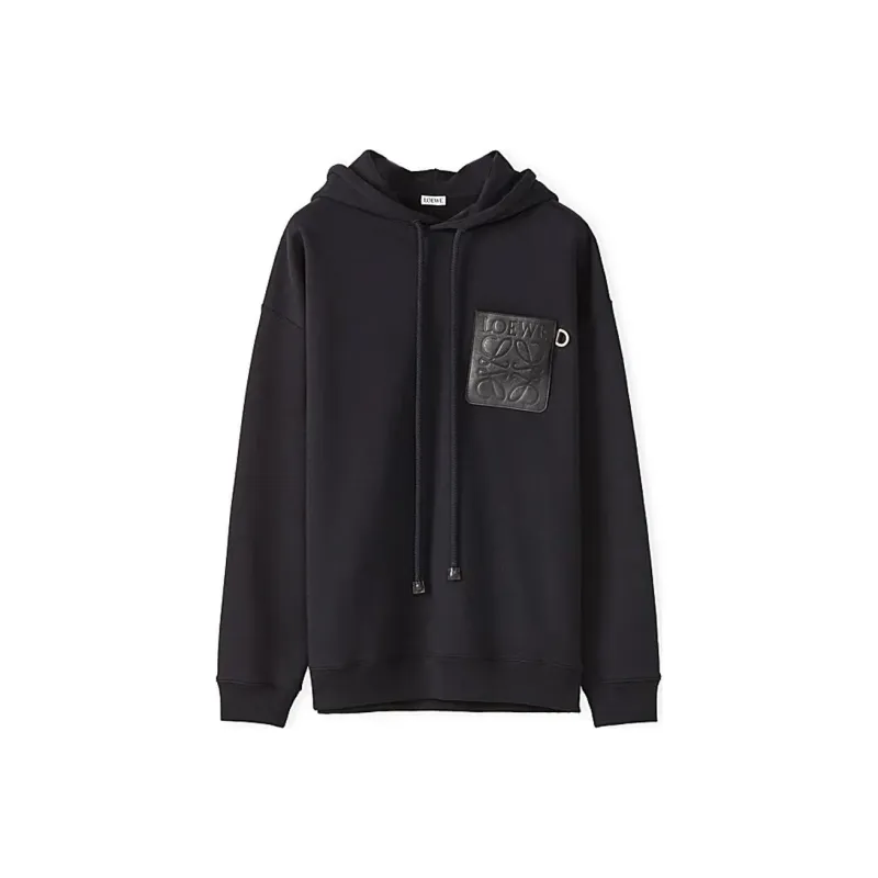 LOEWE Anagram Leather Patch Hoodie-0