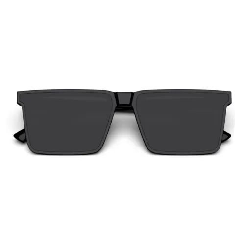 MID Plate And Metal Rectangular Sunglasses Unisex Black