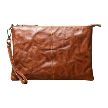 LARTIGENT Cow Leather Clutch Men's Vintage Brown/Black/Coffee