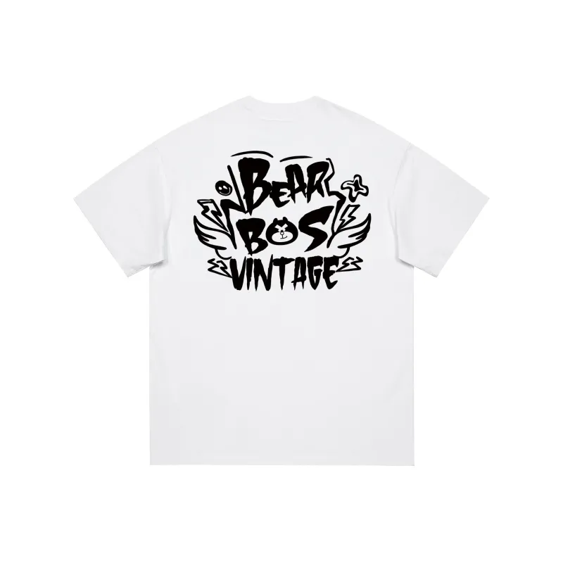 BOS BEAR T Shirt Unisex Black White Gray-2
