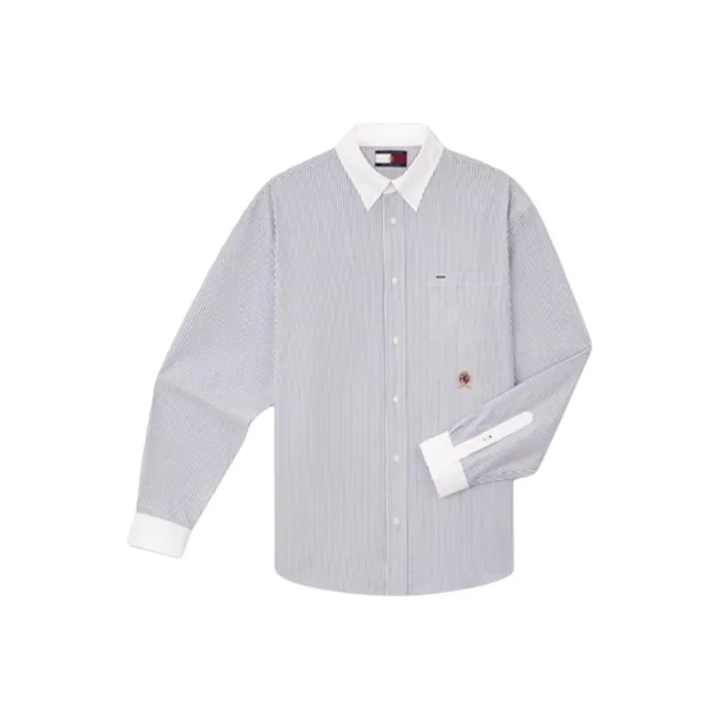 Tommy Hilfiger Shirt Men's Blue White Stripes-0