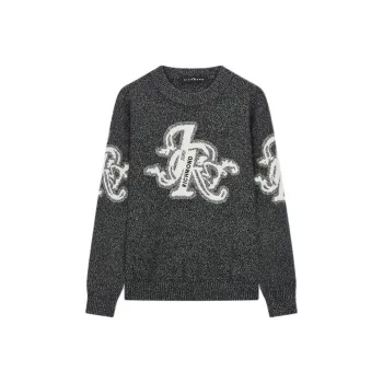 JOHN RICHMOND Cashmere Sweater Men's Soot Letters