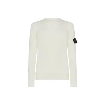 STONE ISLAND Logo Patch Crewneck Knitted Jumper