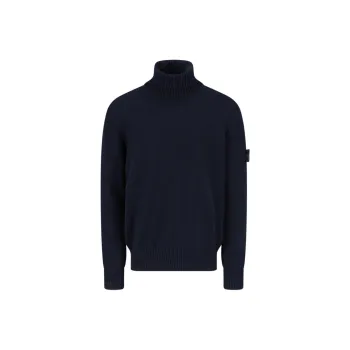 STONE ISLAND Logo Patch Roll Neck Jumper