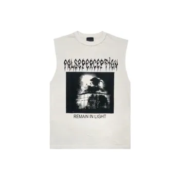 False Perception Tank Top Unisex Distressed White