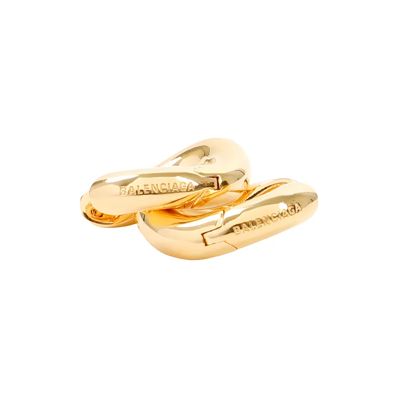 Balenciaga Brass Earrings Unisex Yellow-2