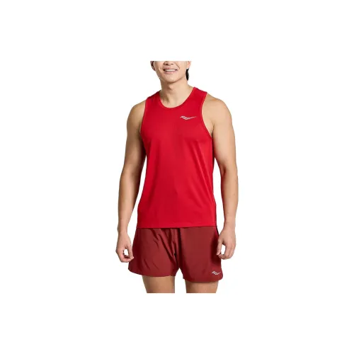 Saucony Stopwatch Singlet Tank Tops Men Red