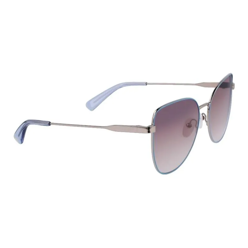 LONGCHAMP Metal Cat Eye Sunglasses Unisex Blue-3