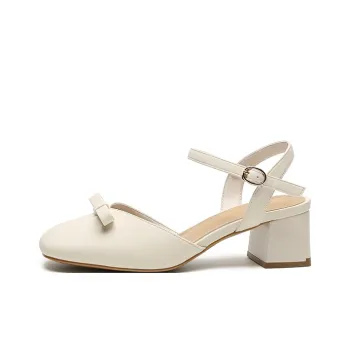 JOSINY Chunky Heel High Heels Women's Ecru