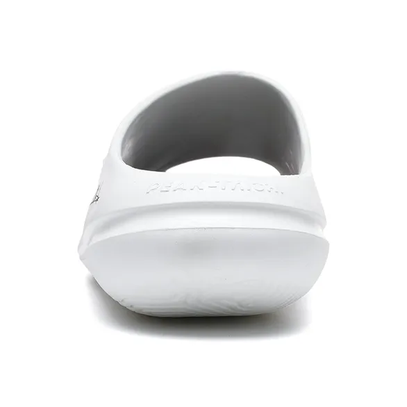PEAK Slip Resistant Abrasion Resistant Cushioning Slide Slippers Men's White Gray-4