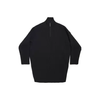 Balenciaga Half Zip High Neck Poncho