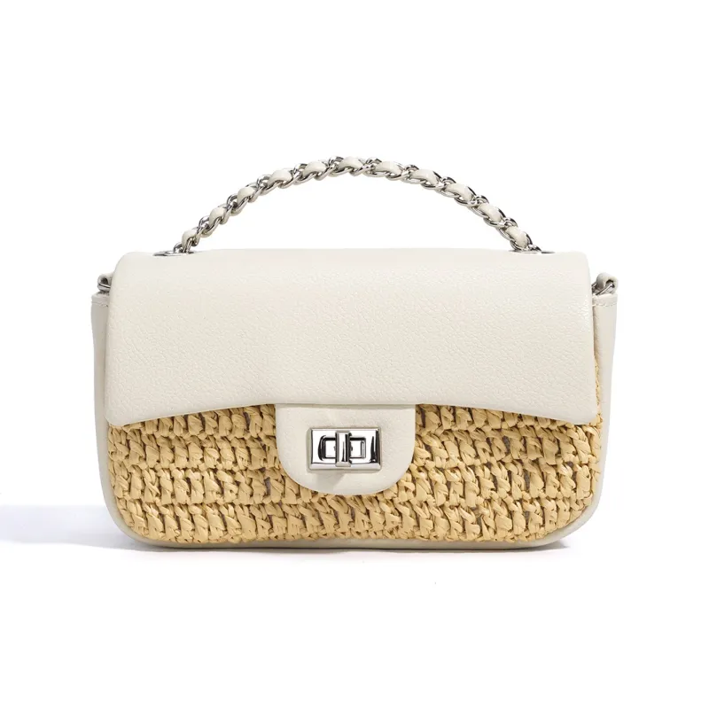 COURONNE PP Grass Composite Cow Leather Crossbody Handbag Women's Multicolor-2