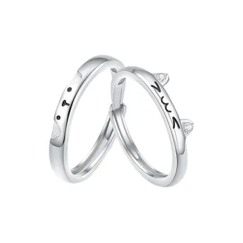 MGS 999 Fine Silver Niche Design Light Luxury Students Bestie Adjustable Opening Unisex