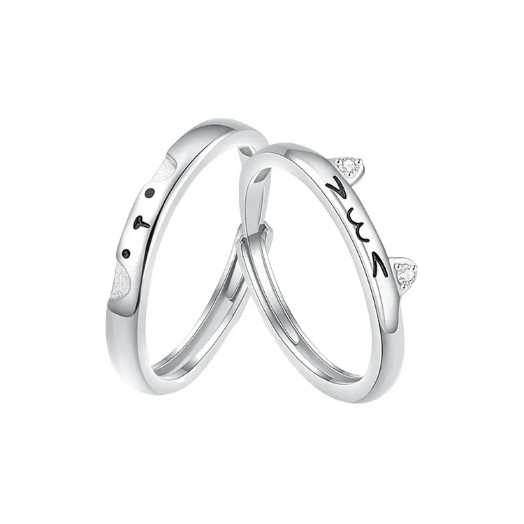 MGS 999 Fine Silver Niche Design Light Luxury Students Bestie Adjustable Opening Unisex-0