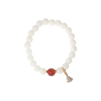 Three Treasures White Jade Bodhi Bracelets Unisex