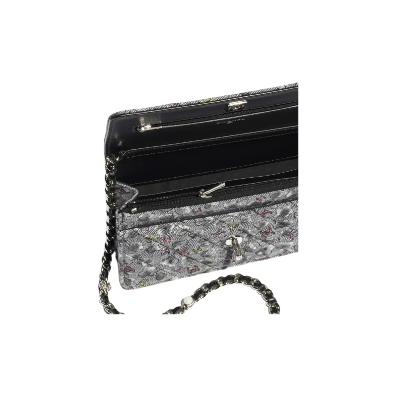CHANEL Denim Wallet, Shoulder Bag Women's Gray & Multicolor-2