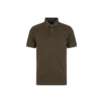 EMPORIO ARMANI Lyocell blend Jersey Polo Shirt With Flocked Lettering All Over