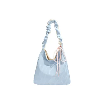 Juju Jimmy Leather Velvet Shoulder Bag Regular Women's Blue/Ecru/Pink