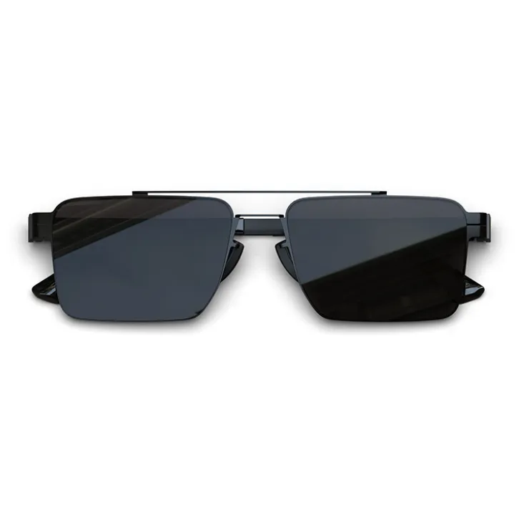 MID Plate Frame Irregular Shape Sunglasses Unisex Black-4